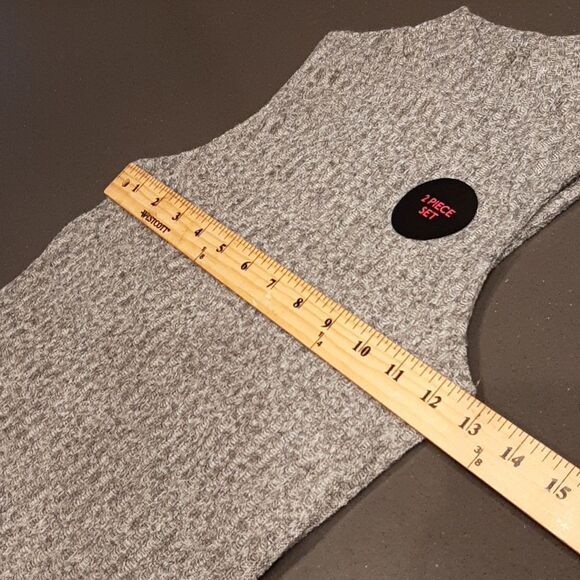 Gray Two Piece Sweater Pencil Skirt Set - Picture 6 of 12